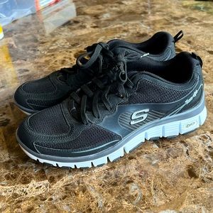 Skechers Tone-ups Gym Shoes - Size 7.5 Women’s- Black & Grey -Like new Condition
